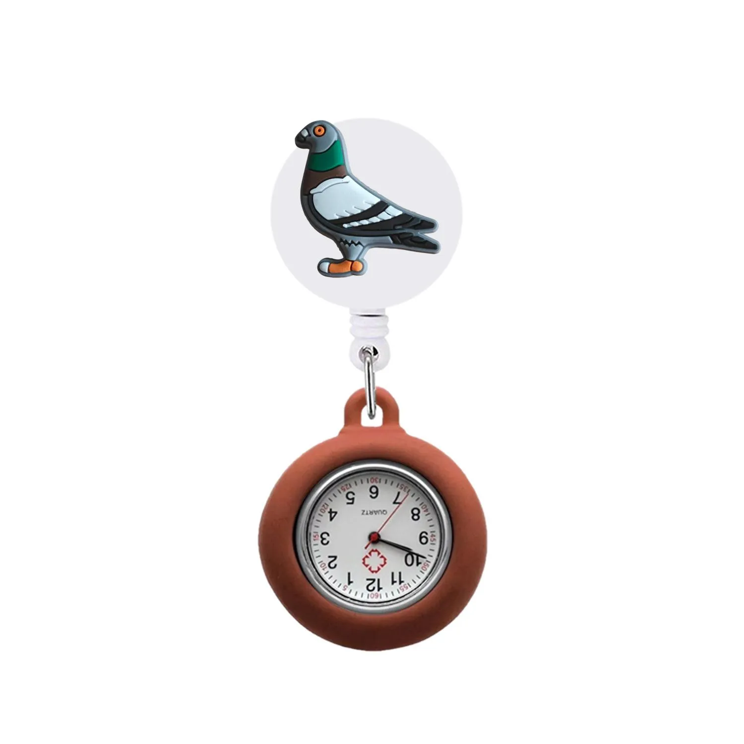 bird clip pocket watches watche for nurse with silicone case watch second hand alligator medical hang clock gift clip-on lapel hanging nurses