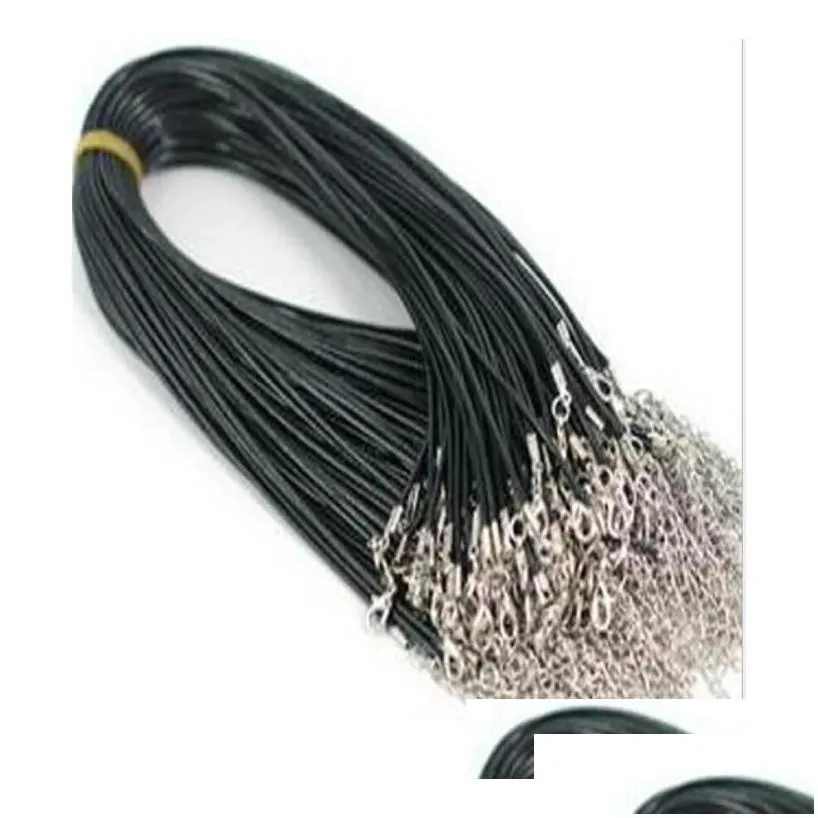 Cord Wire 100Pcslot Black Rubber Necklace With Lobster Clasps For Diy Craft Fashion Jewelry 18Inch W47015558 Drop Delivery Finding