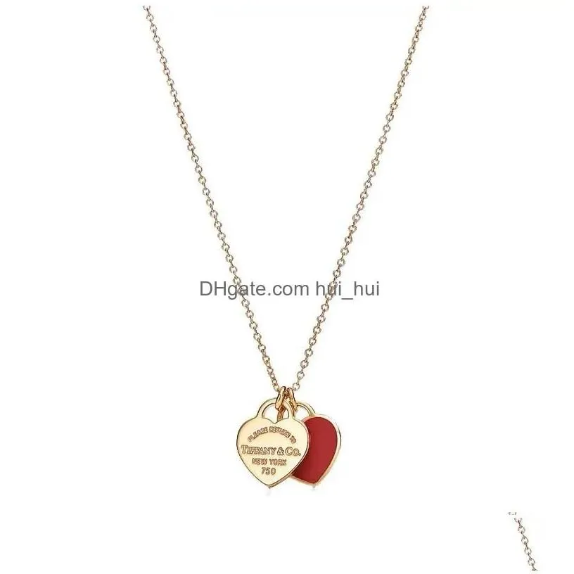 Pendant Necklaces 2023 Sterling Sier S Loveheart Necklace Fashion Designer Wedding Gift For Wife And Girlfriend Drop Delivery Jewelr