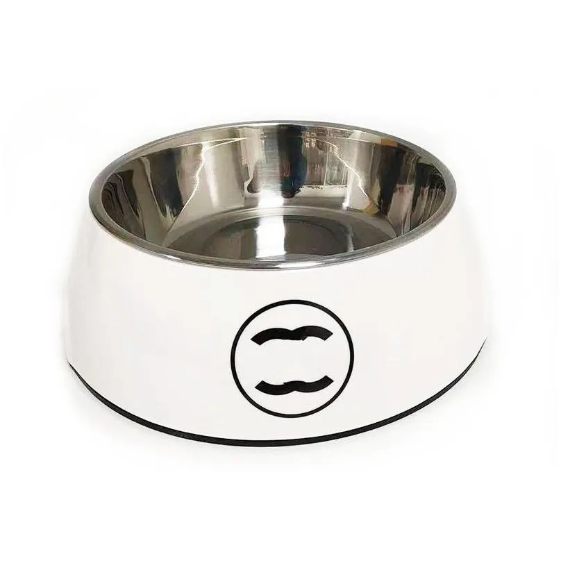 designer dog bowl pet bowl black and white cat bowl letter logo printed pet drinking bowl cat and dog food set