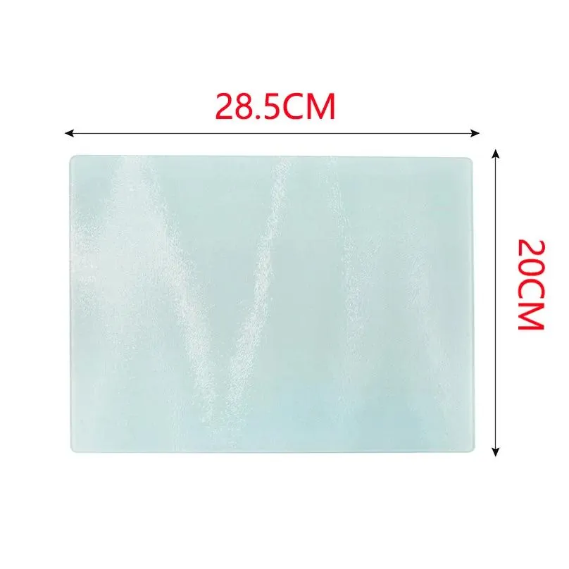 wholesale diy blank cheese chopping blocks sublimation rectangle glass tempered cutting board 28.5x20cm