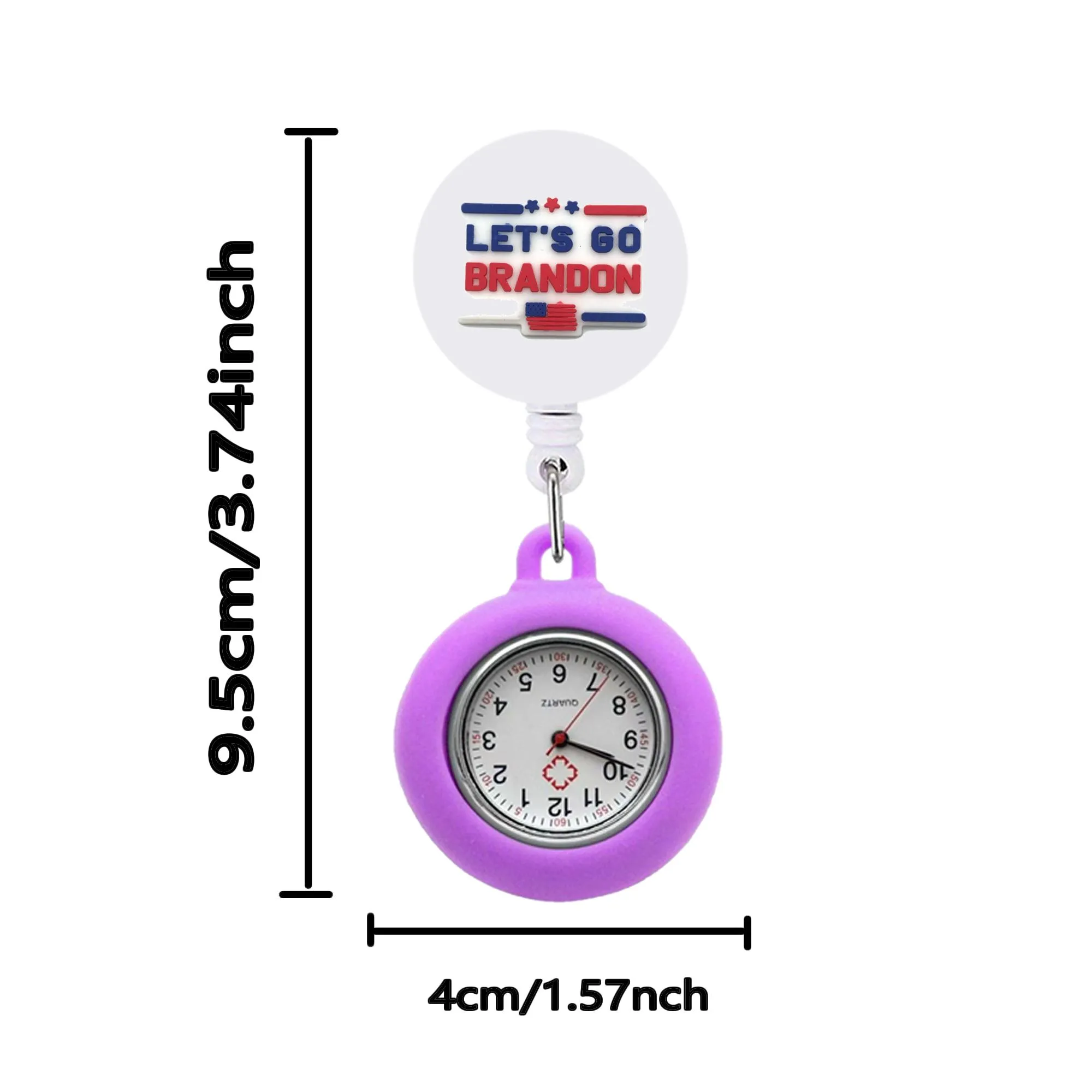 lets go brandon10 clip pocket watches retractable watch for student gifts with second hand nurse on brooch fob medical workers