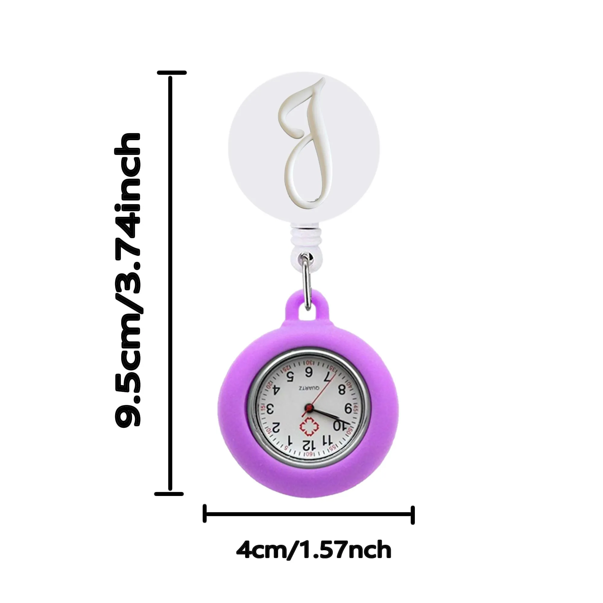 white large letters clip pocket watches watch for women and men retractable digital fob clock gift on lapel nurses doctors