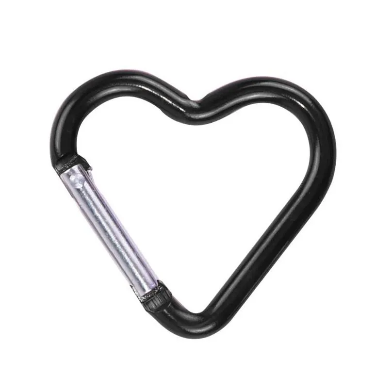 Party Favor Heart Shaped Keychain Outdoor Sports Camp Snap Clip Hook Hiking Aluminum Metal Convenient On Drop Delivery Home Garden Fes Dhalv
