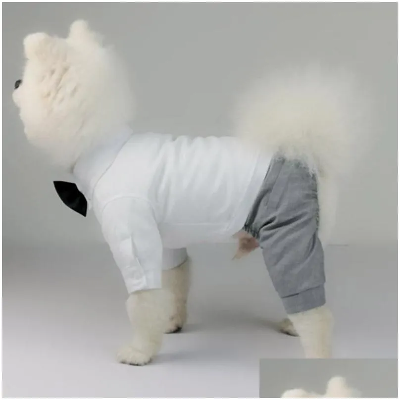 dog apparel pet wedding birthday party costume tuxedo suit for small medium large breed formal vest with bow tie gentleman