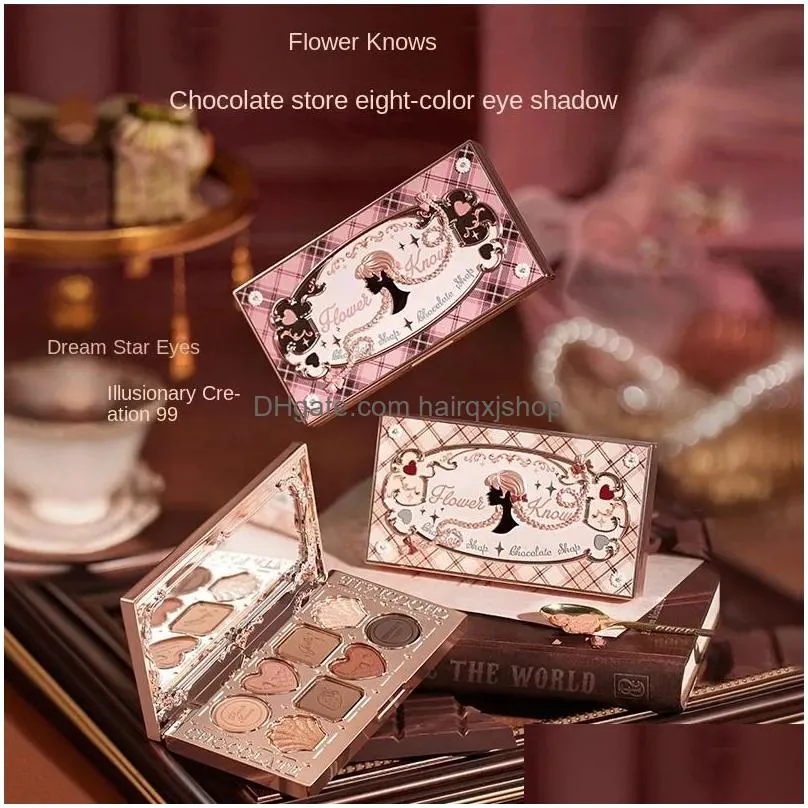 Eye Shadow Flower Knows Chocolate 8 Colour Eyeshadow Palette Shimmer Matte Chameleon Pressed Glitter Long Lasting Maquillage 240318 Dr Dhmyu