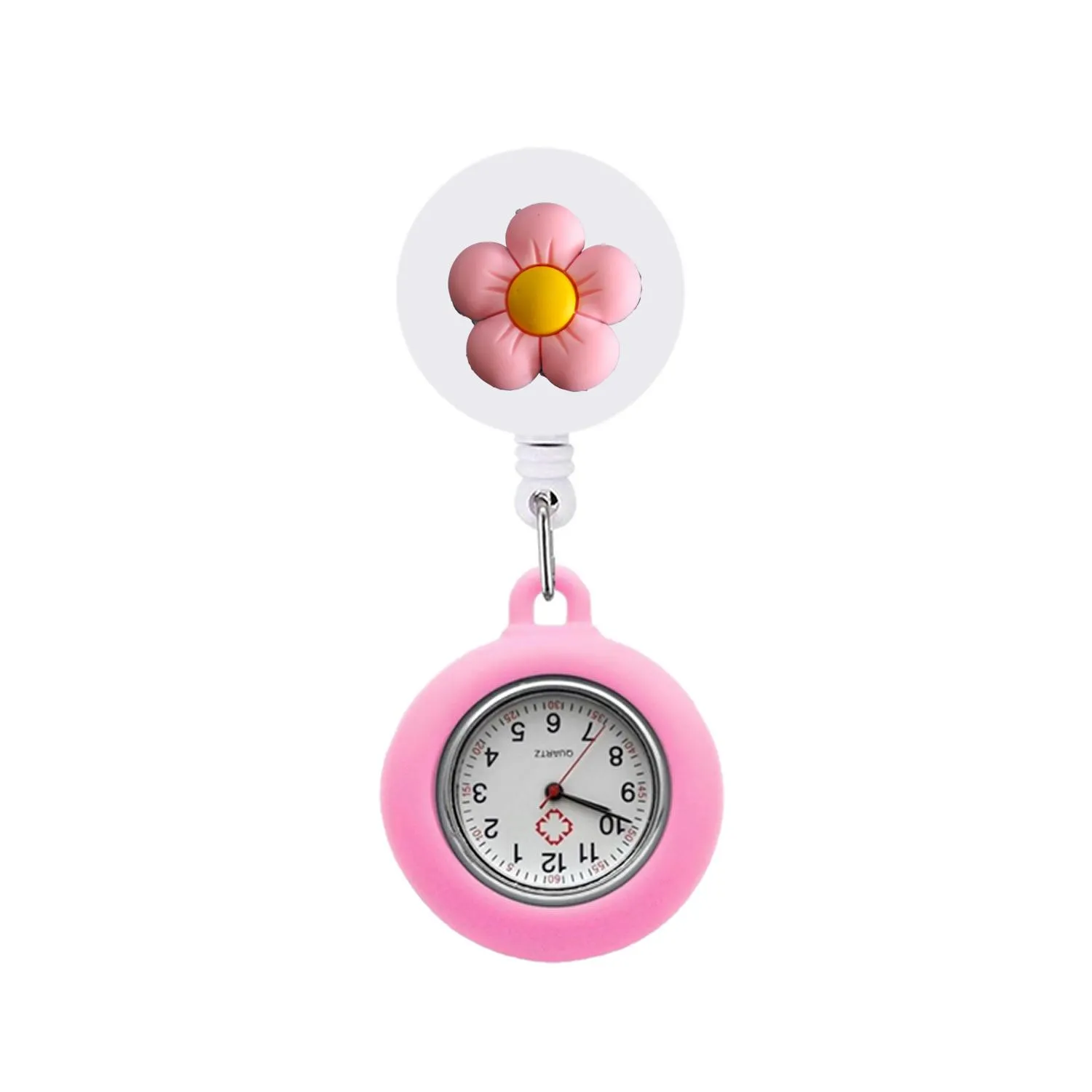 floret clip pocket watches retractable digital fob clock gift brooch for medical workers nurse watch on quartz with second hand