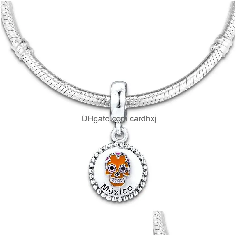 Charms 925 Sterling Sier Skl Mexico Day Of The Dead Festival Dangle Charm Fit Style Bracelets Necklace Diy Jewelry For Drop Delivery F Dhveq