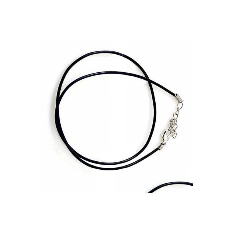 Cord Wire 100Pcslot Black Rubber Necklace With Lobster Clasps For Diy Craft Fashion Jewelry 18Inch W47015558 Drop Delivery Finding