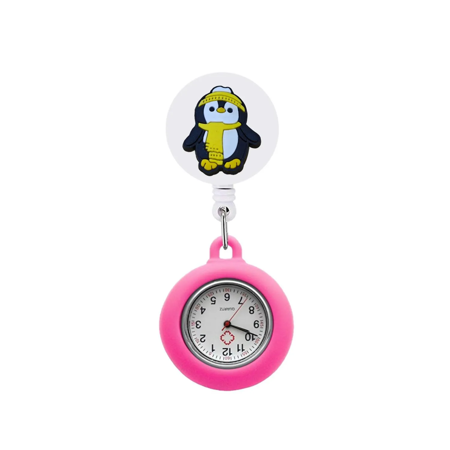 penguin clip pocket watches womens nurse on watch for nurses doctors silicone brooch fob medical lapel