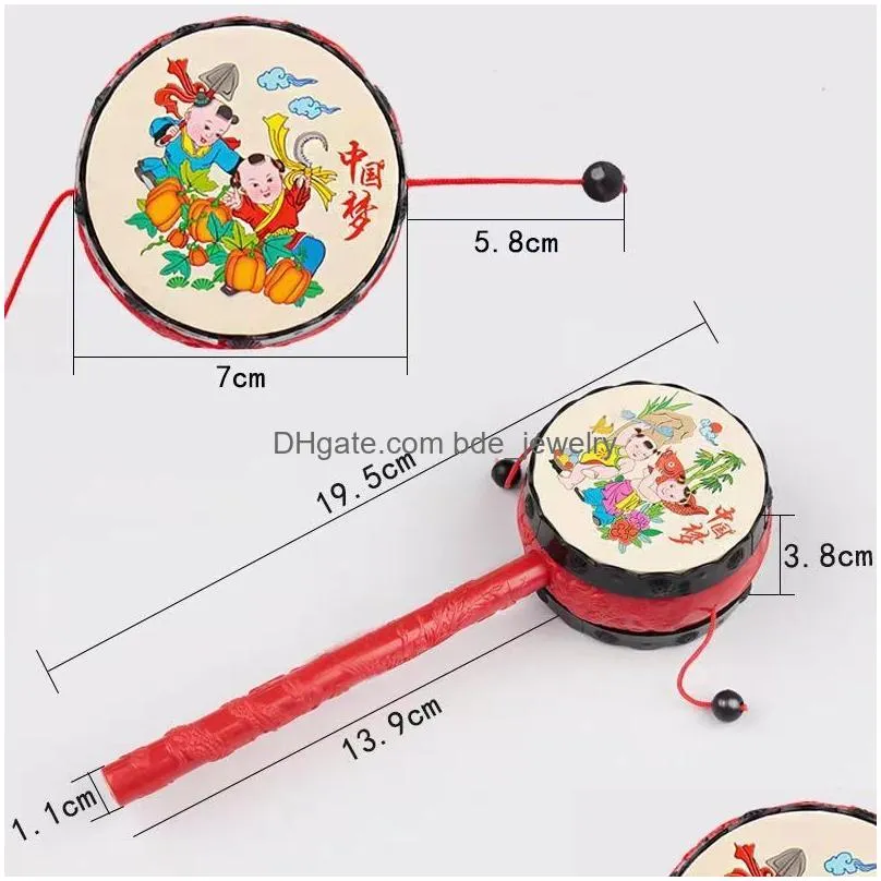 fairy toddler toys baby rattle drum music ringing bell baby sensory toys kid creative diy toy cartoon painting classic traditional infant toys christmas