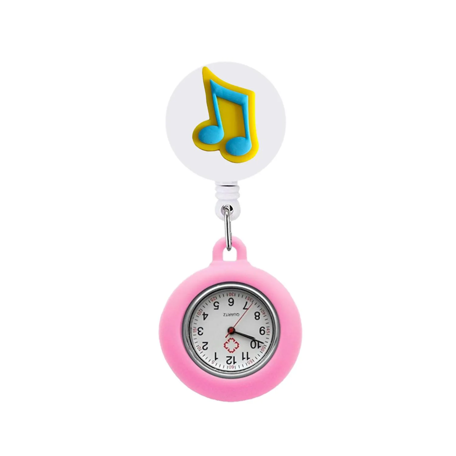 music clip pocket watches retractable hospital medical workers badge reel nurse watch brooch fob with second hand for women and men