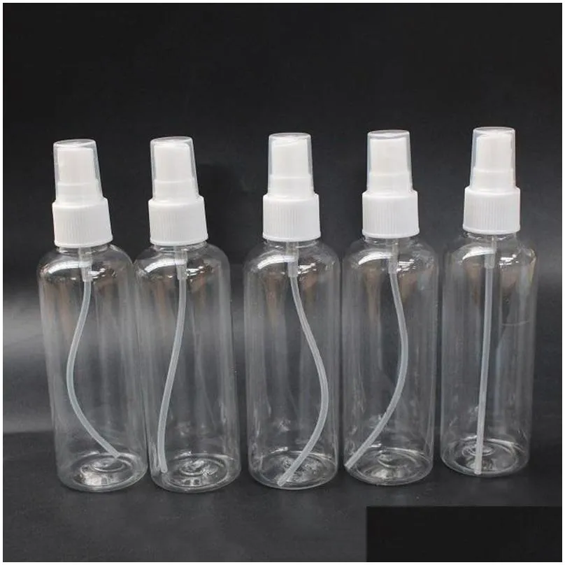wholesale 100ml empty transparent plastic spray bottle atomizer pumps for essential oils travel perfume bulk portable makeup tool