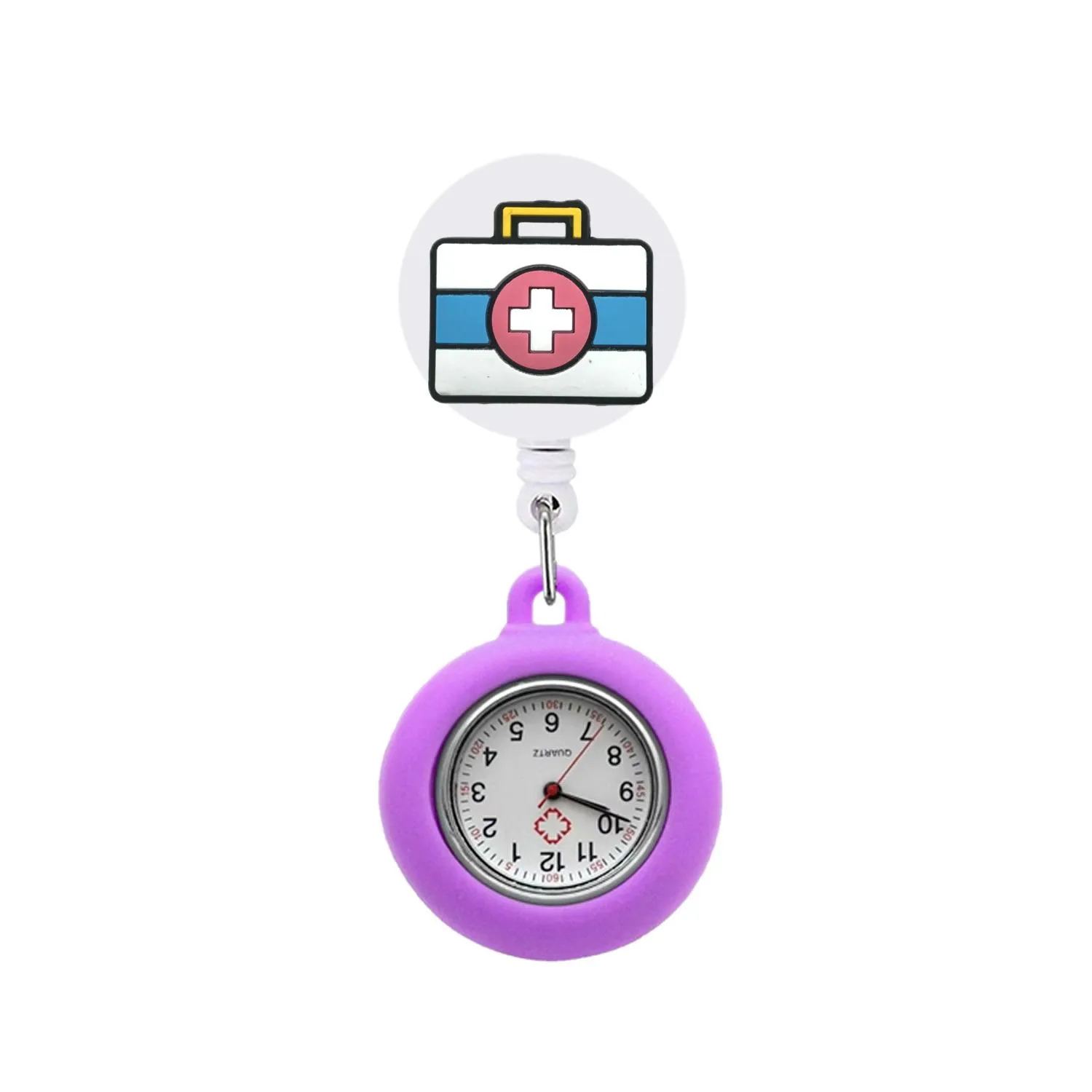 medical 2 clip pocket watches silicone lapel nurse watch with second hand quartz brooch badge accessories on fob