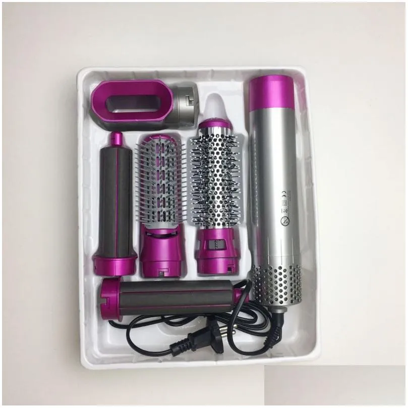 Electric Hair Dryer 5 in 1 Hair Dryer Heat Comb Automatic Curler Professional Curling Iron Electric Hot Air Brush For Household Styling
