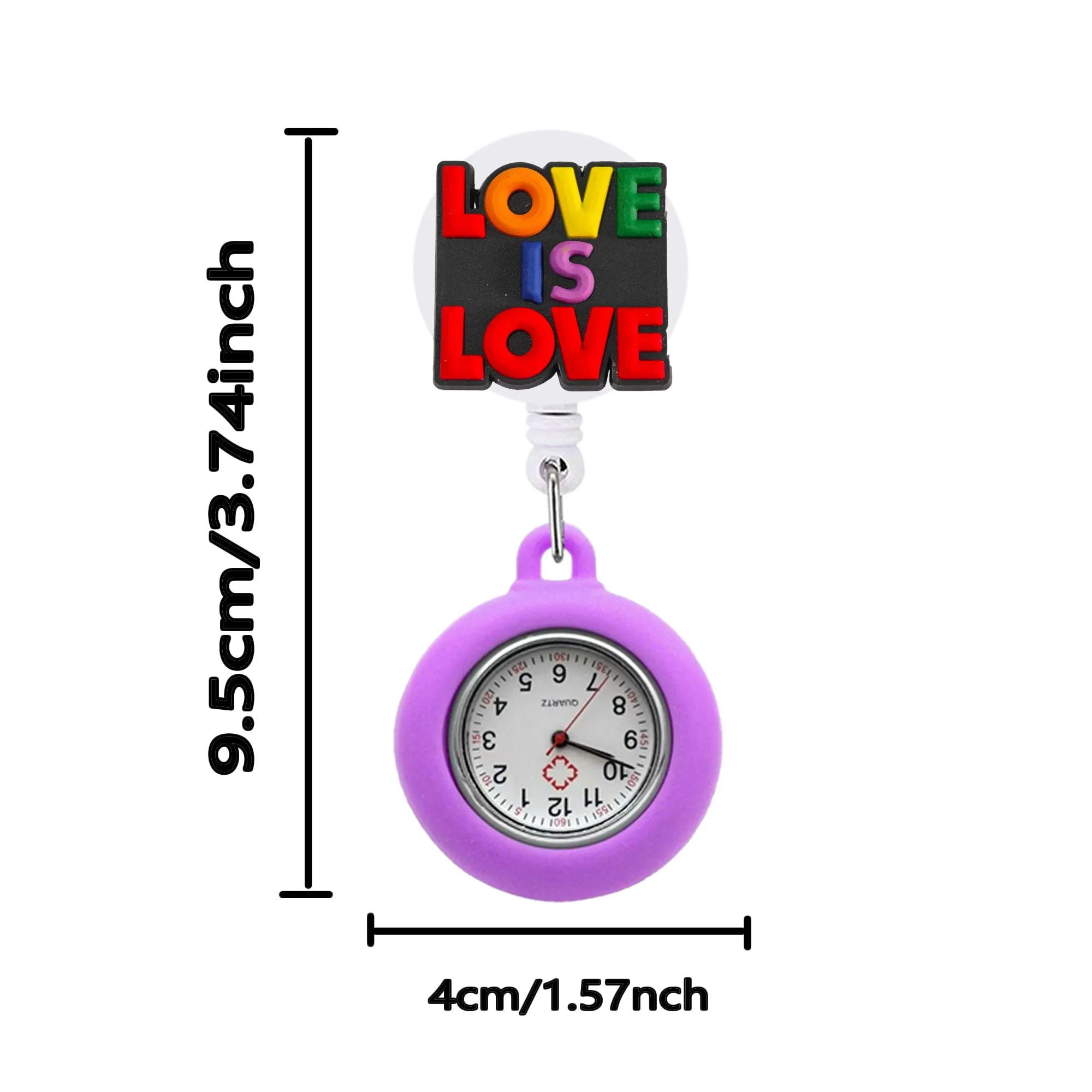 rainbow 24 clip pocket watches brooch nurse watch pin-on for women and men on easy to read