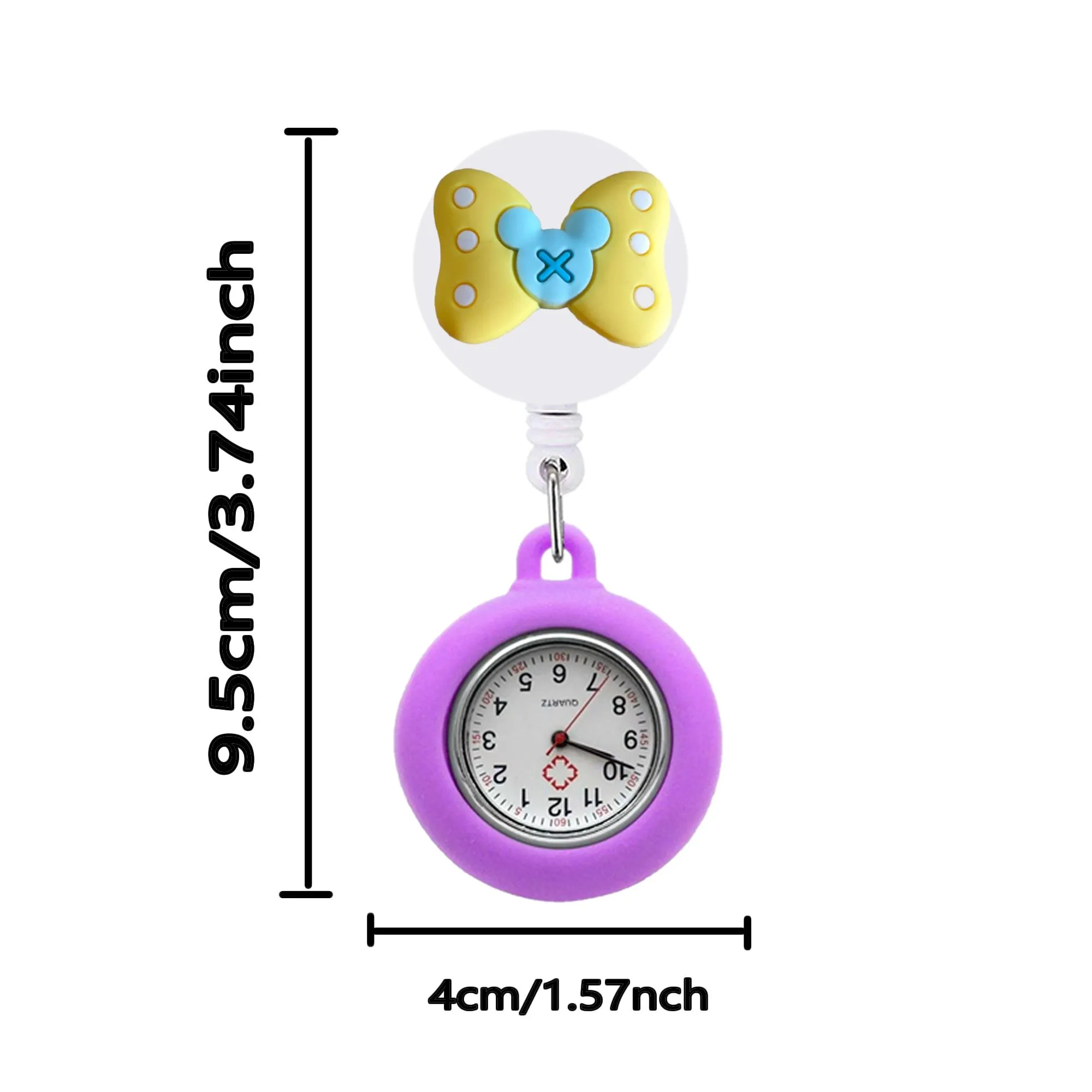 bow crown clip pocket watches retractable watch for student gifts clip-on hanging lapel nurse fob nurses
