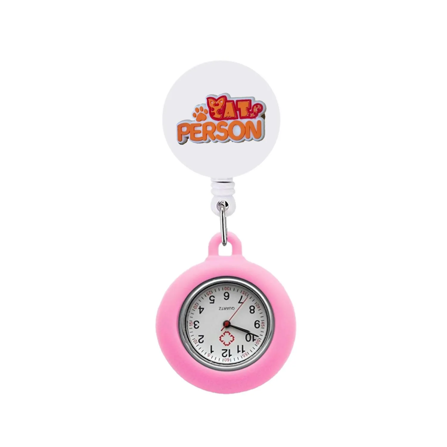 new dog 2 clip pocket watches nurse watch brooch fob on clip-on lapel hanging nurses retractable digital clock gift