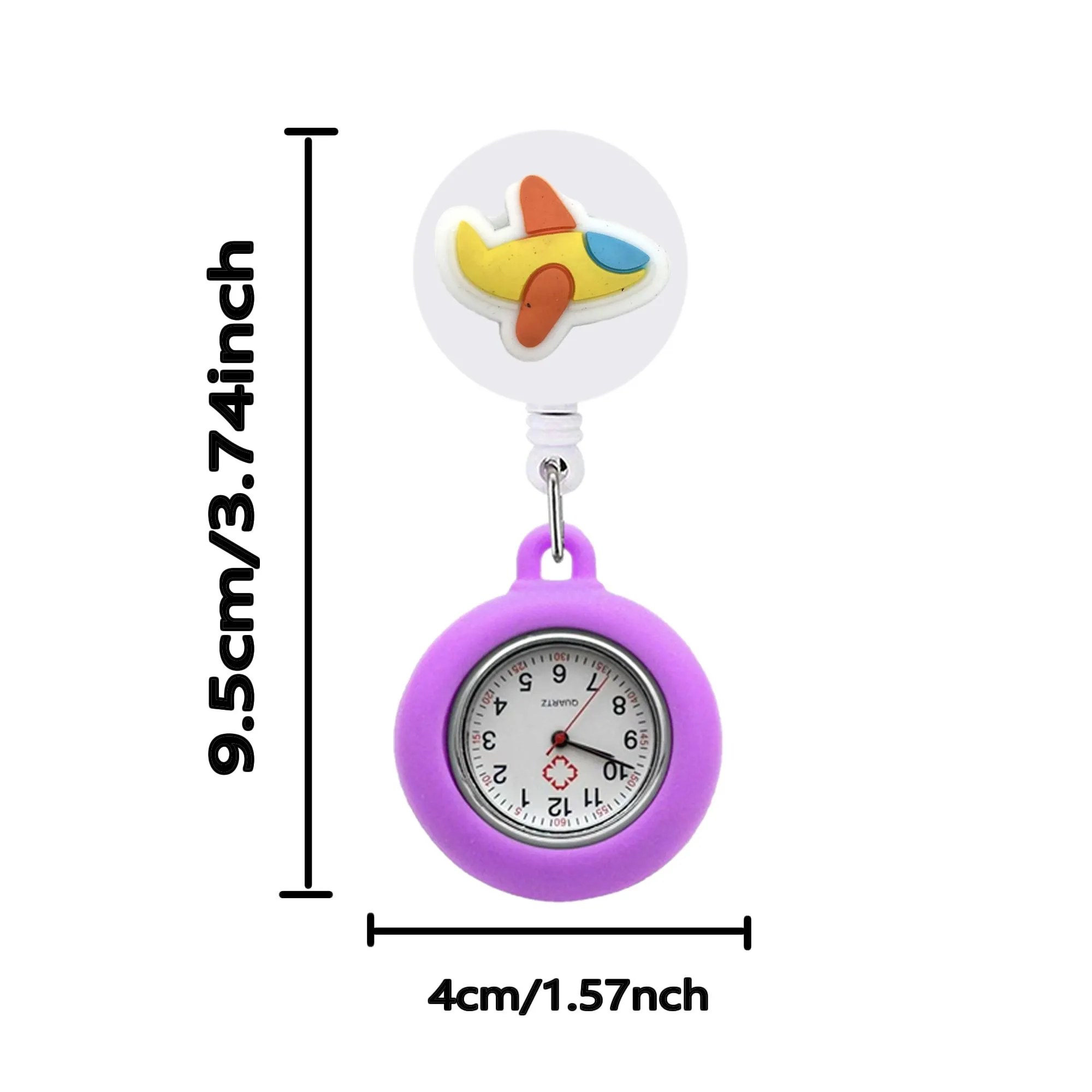 transportation 1 clip pocket watches silicone brooch fob medical nurse watch hang clock gift quartz movement stethoscope retractable pattern design