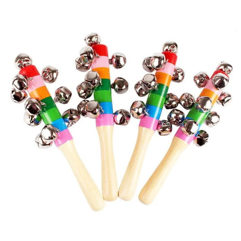 Party Decoration 18Cm Wooden Baby Rattle Rainbow Rattles With Bell Toys Orff Instruments Educational Toy Drop Delivery Home Garden Fes Dhkep