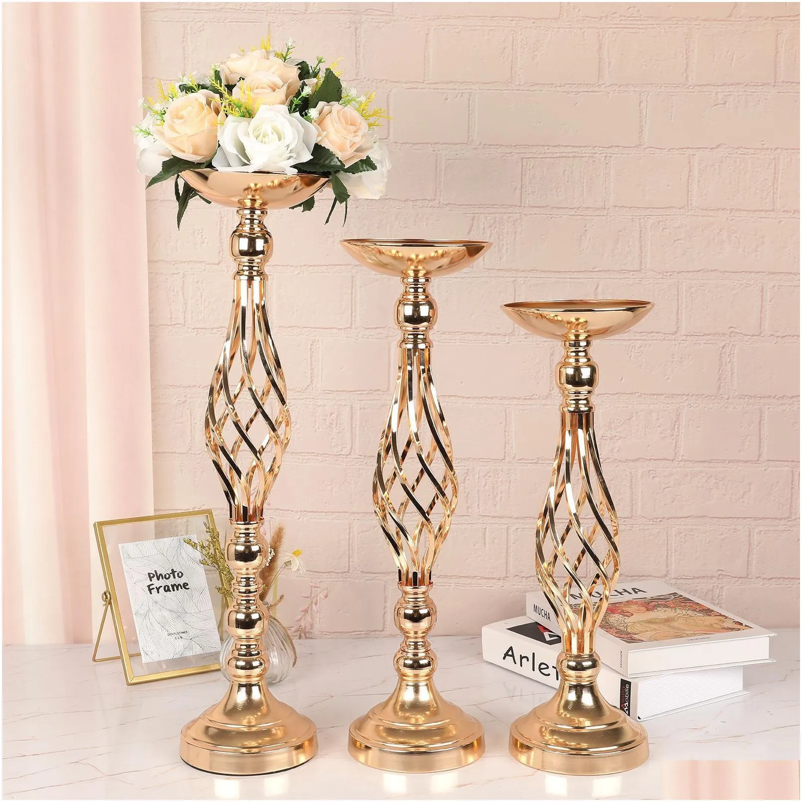 retro metal candle holders crafts candlestick wedding arrangement home decoration ornament