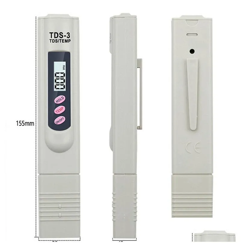 wholesale digital tds meter monitor temp ppm tester pen lcd meters stick water purity monitors mini filter hydroponic testers tds-3 6