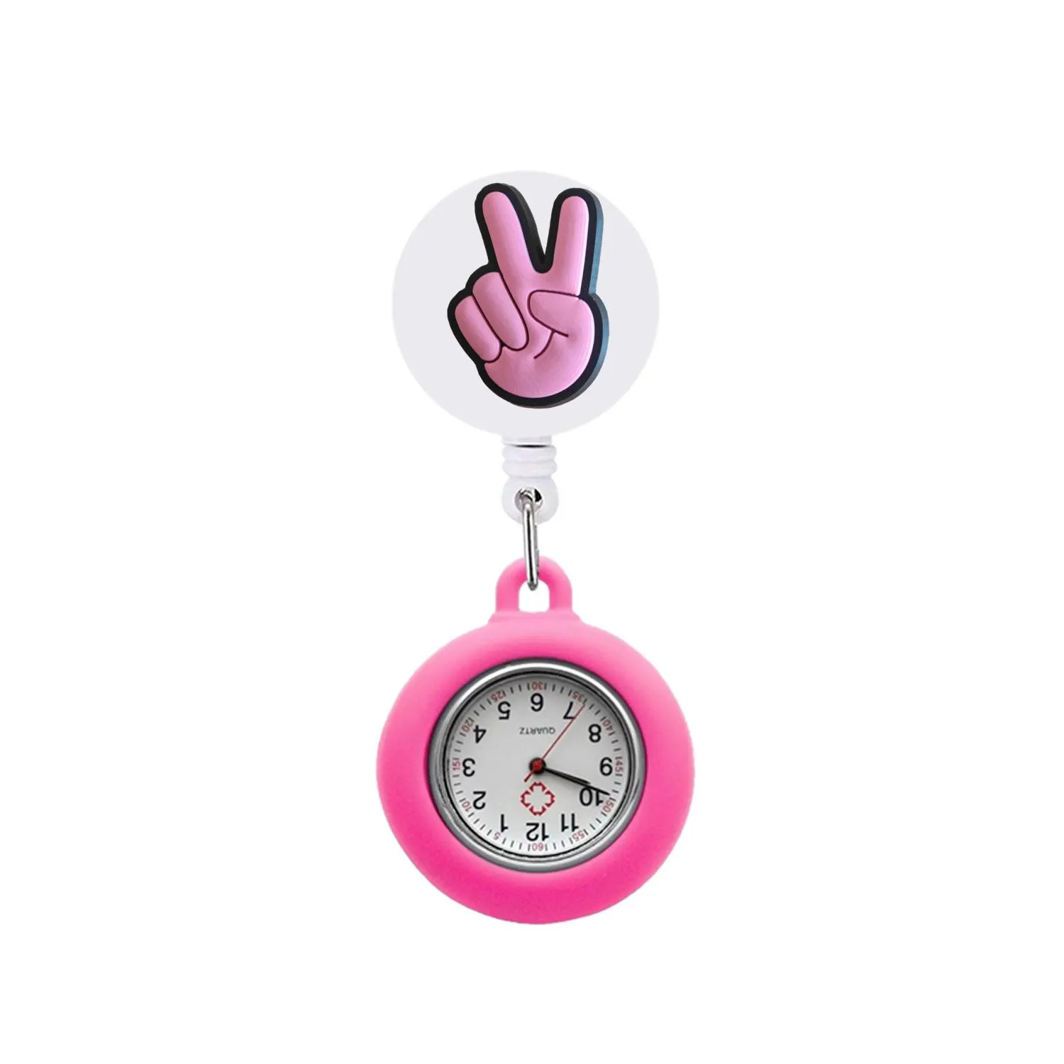 peace theme 26 clip pocket watches nurse fob watch with second hand hang medicine clock pin on secondhand stethoscope lapel badge brooch silicone