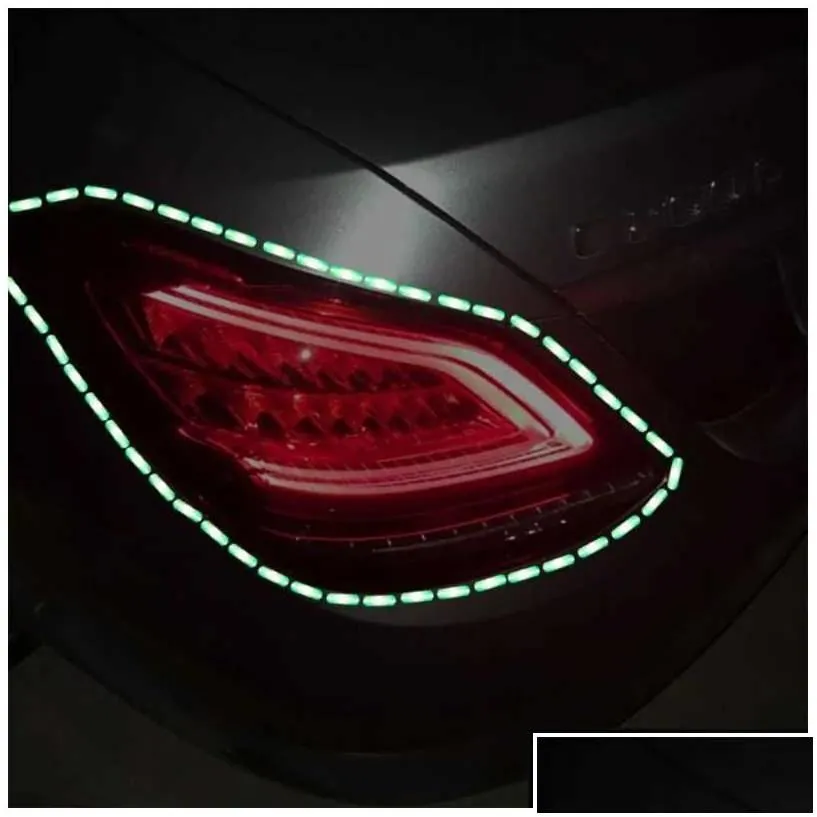 Car Badges Diy Reflective Stickers Anti Collision Warning Sticker Luminous Safety Tape Funny Decal Mobile Decals Gadges Drop Delivery Dhkbd