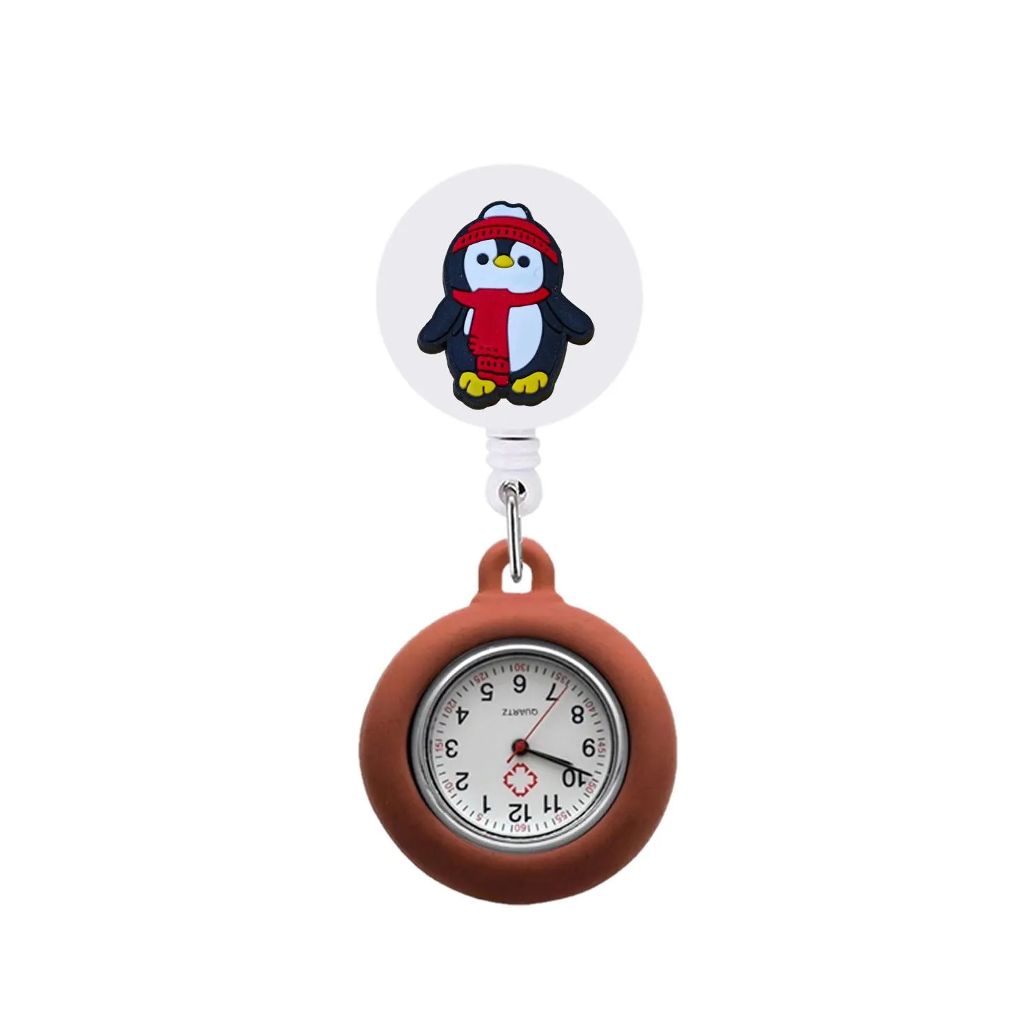 penguin clip pocket watches womens nurse on watch for nurses doctors silicone brooch fob medical lapel