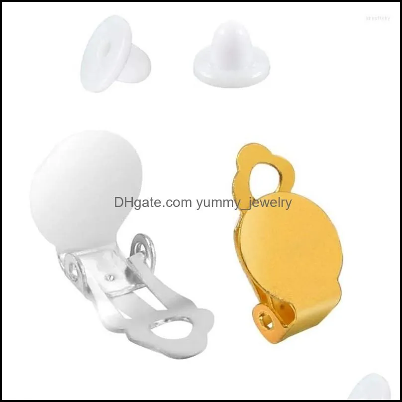 Clip-On & Screw Back Backs Earrings 250Pc Non-Pierced Ears Flat Round Glue-On Tray Earring Making Findings Dxaa Drop Delivery Jewelry Dhbt7