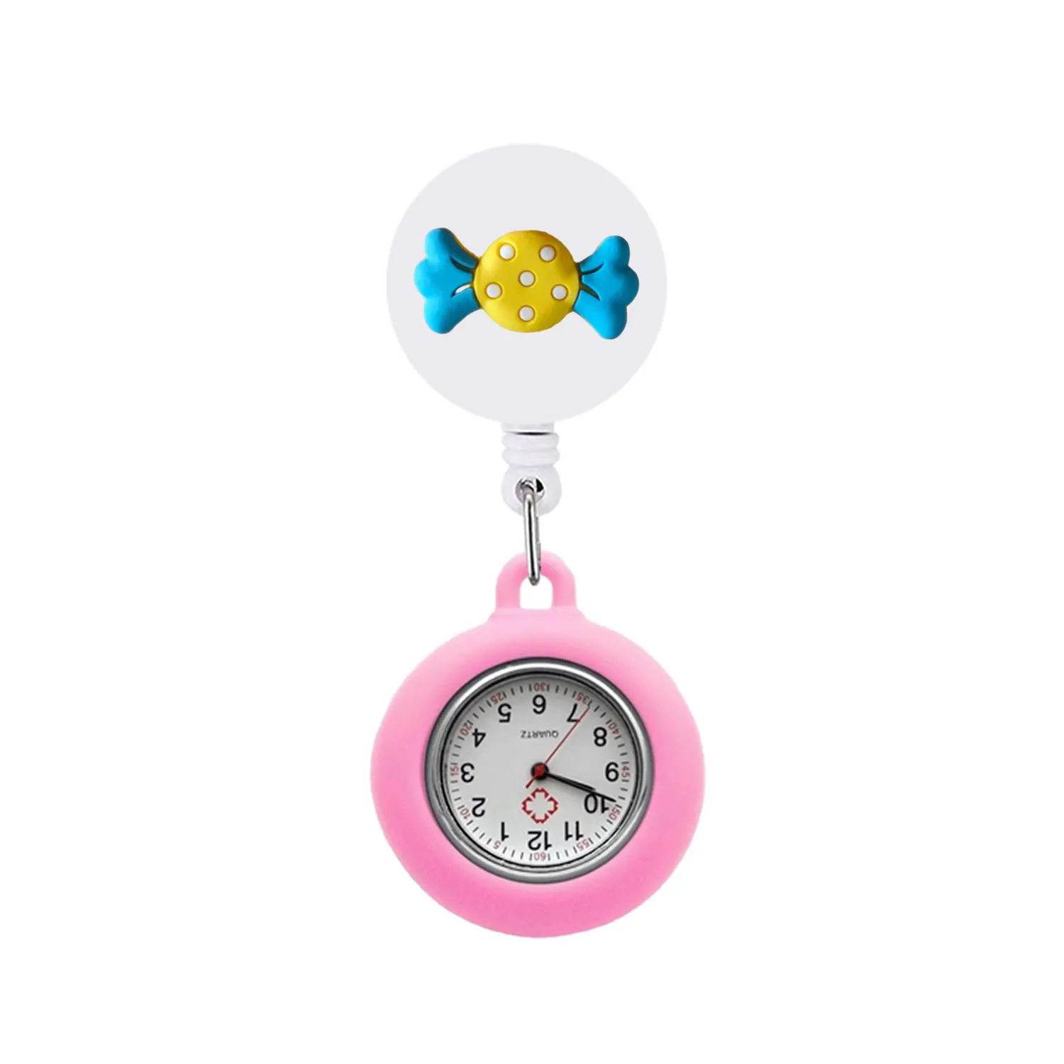 candy clip pocket watches alligator medical hang clock gift retractable watch for student gifts pin on with secondhand stethoscope lapel fob badge brooch nurses doctors