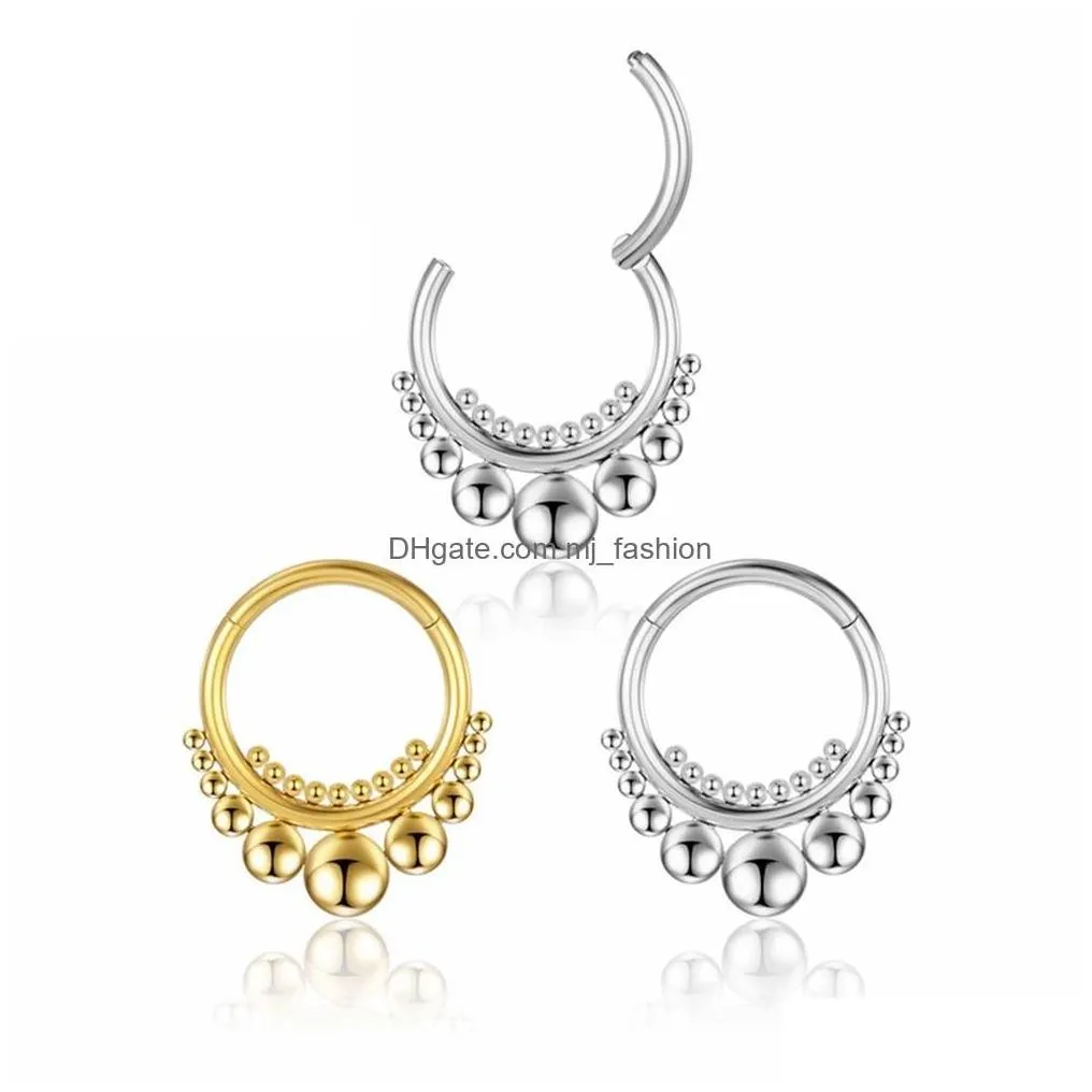 Nose Rings Studs Septum Piercing Titanium Nose Ring Hoop Clips Helix Earrings Woman Tragus Industrial Cartilage Labret Hinge Segment