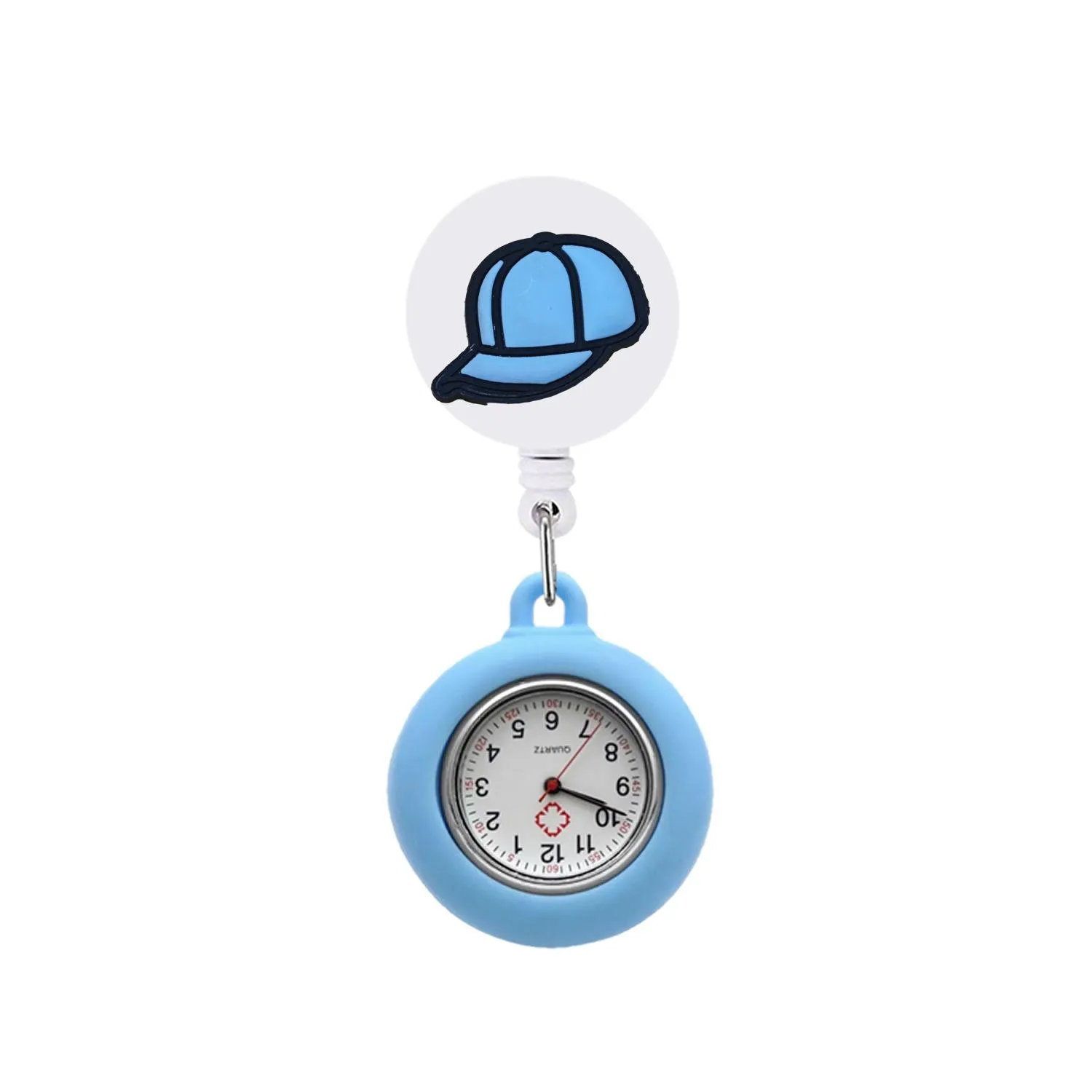 hat clip pocket watches silicone lapel nurse watch with second hand brooch fob for medical workers on easy to read alligator hang clock gift