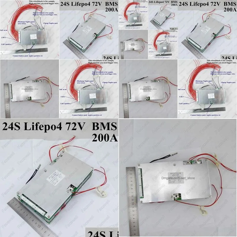 high quality bms 24s 72v lifepo4 battery pack 200a large current smart protection board circuit for bms 76.8v 87.6v