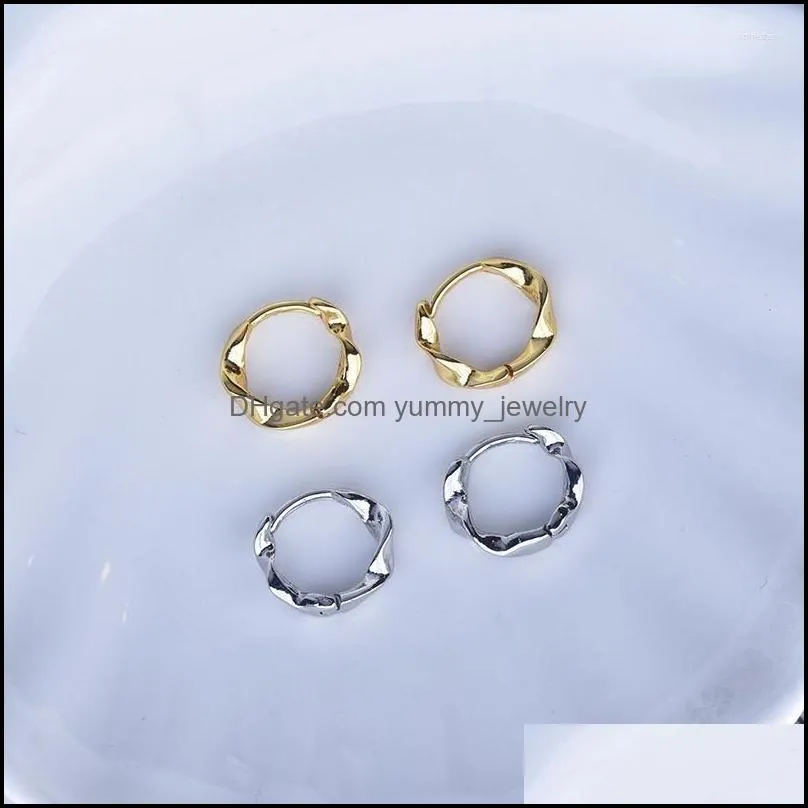 Clip-On & Screw Back Backs Earrings Mengyi Fashion Simple Women Twisted Wire White Gold/Gold Color Optional Girls Daily Wear Jewelry Dhnym