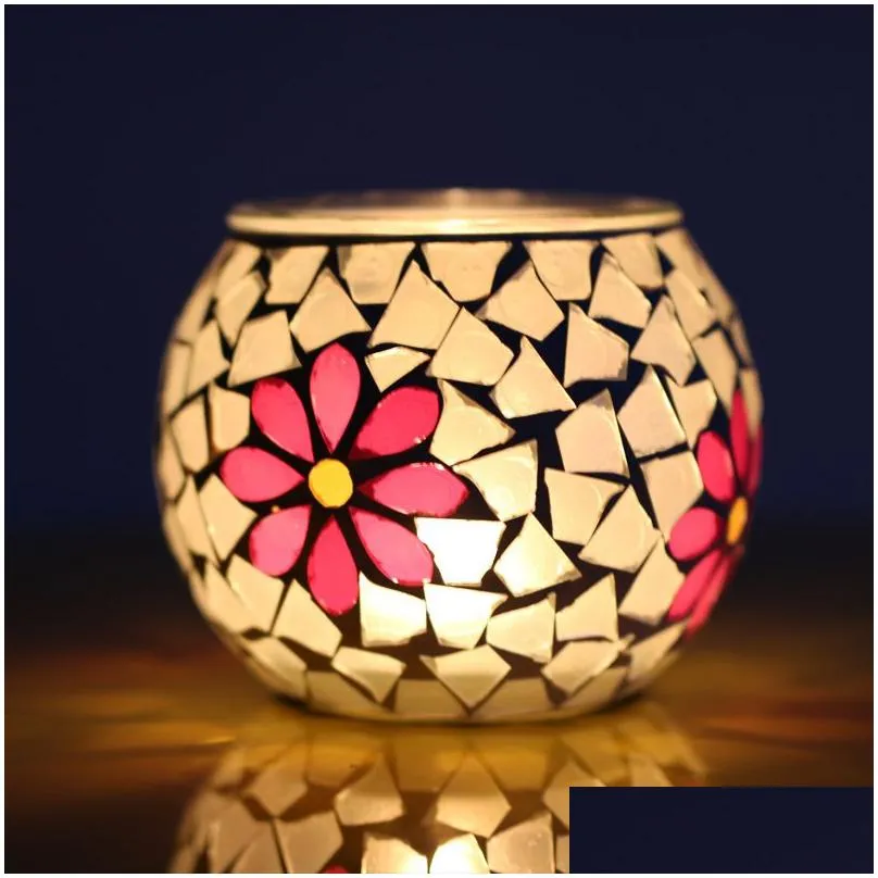 Candle Holders Crystal Glass Mosaic Home Table Decoration Wedding Decorations Candles Lantern Valentine Gift Drop Delivery Garden Dec Dh7Fz