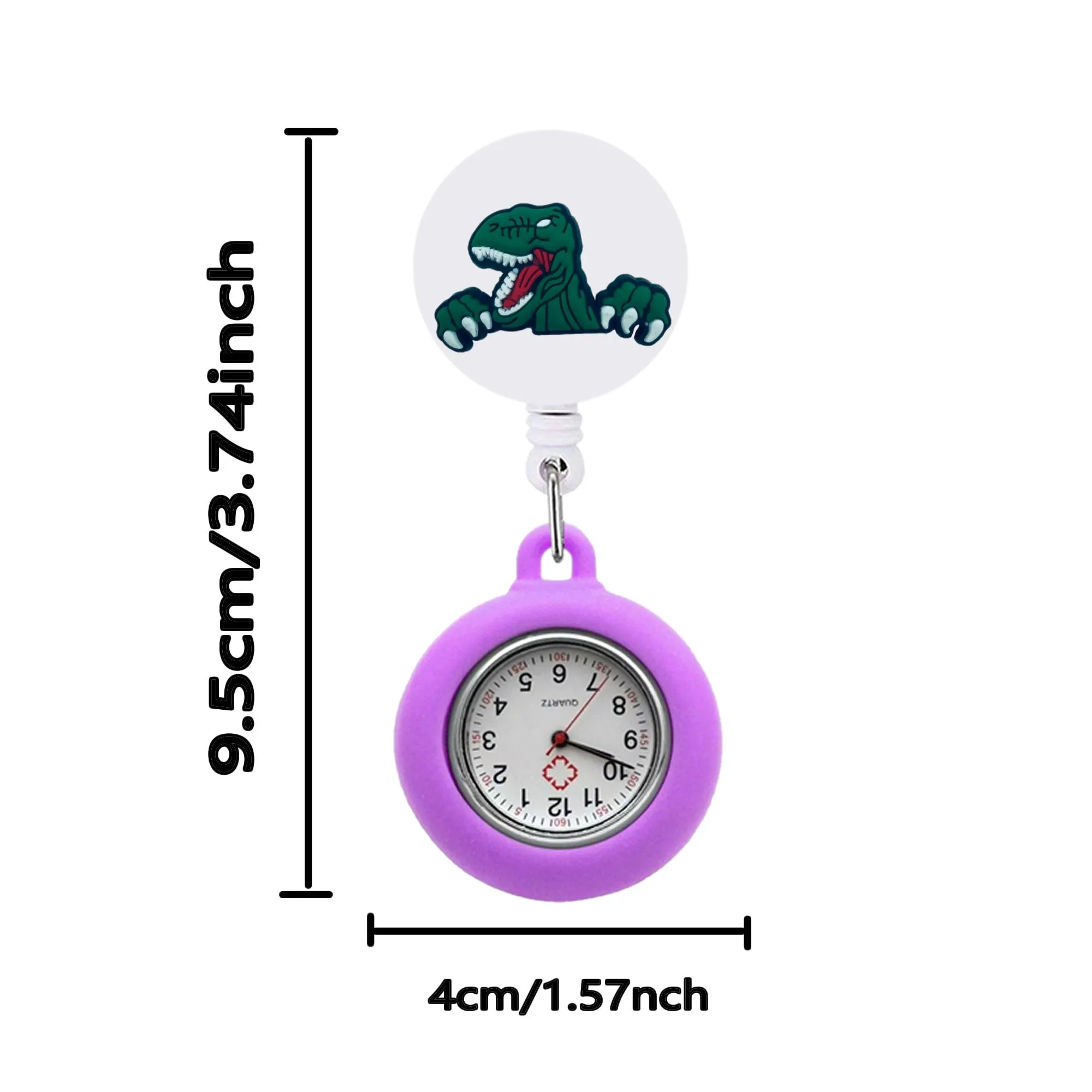 jurassic world 18 clip pocket watches watch with second hand alligator medical hang clock gift on nursing