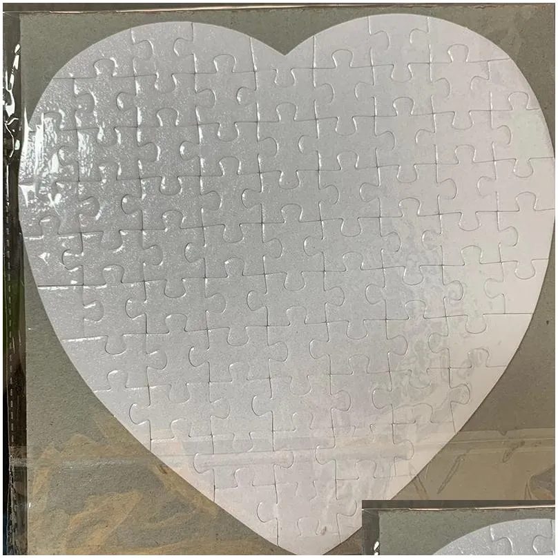 wholesale sublimation blank heart puzzles diy puzzle paper products hearts love shape transfer printing child toys gifts 3 colors