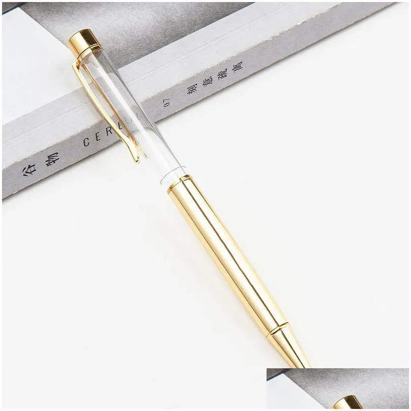 wholesale diy empty stick pens 2-in-1 slim crystal diamond ballpoint pens glitter stylus touch pen