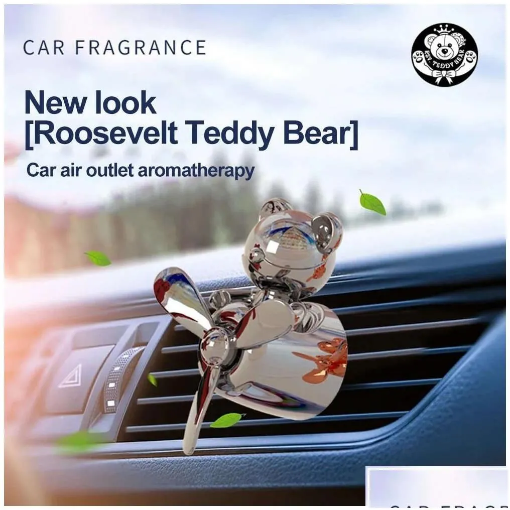 Car Other Auto Electronics New Air Freshener Cat Dog Pilot Rotating Propeller Outlet Fragrance Interior Per Diffuse Accessories Freshe Dhdq7