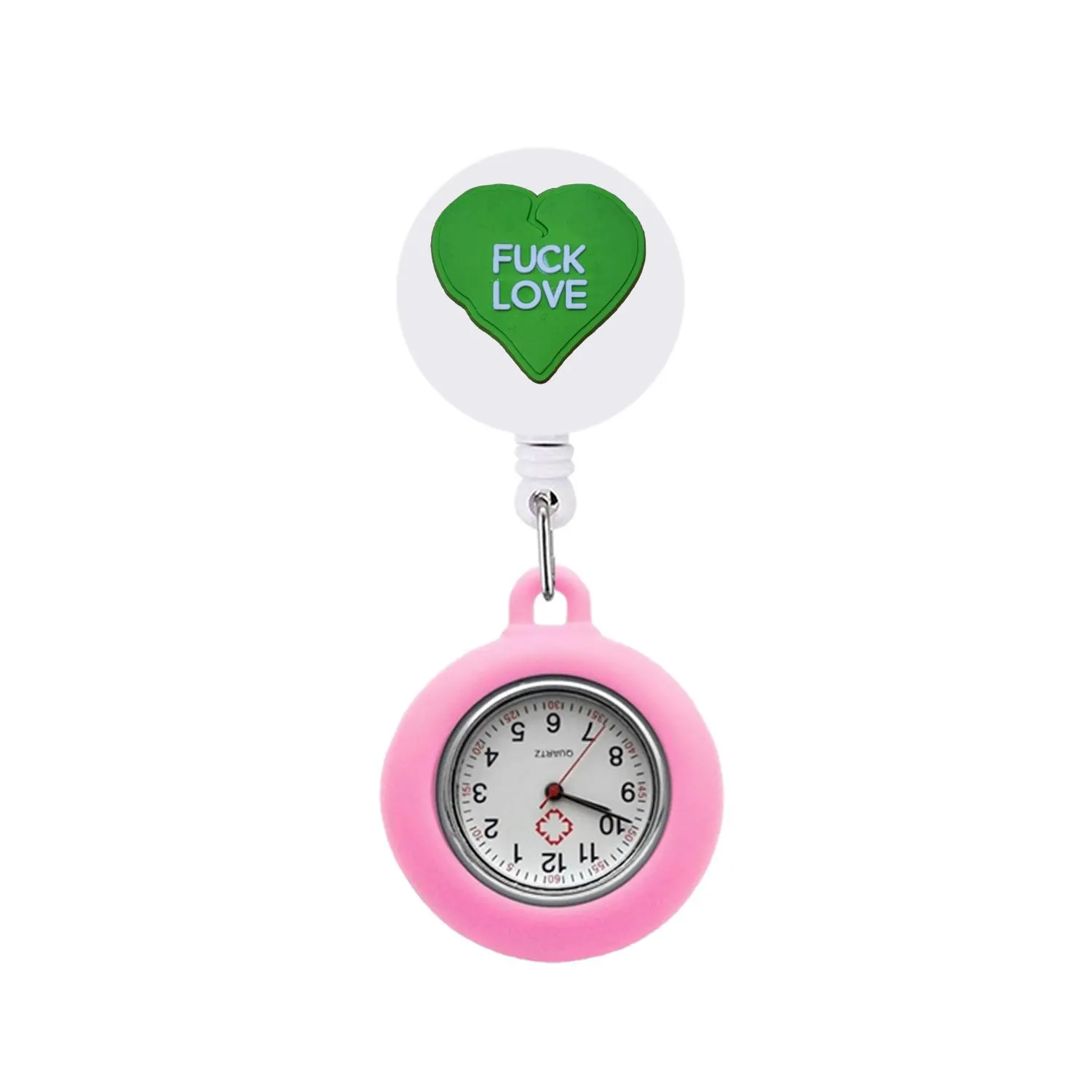 valentines day love clip pocket watches on quartz watch with second hand medical hang clock gift for nurses alligator
