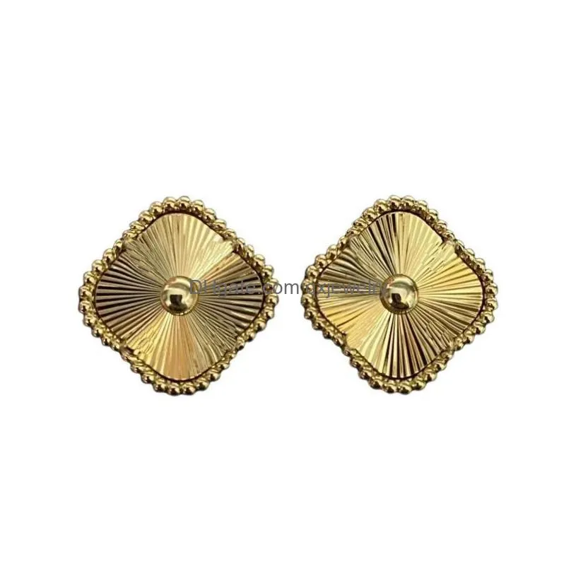 Stud High Quality Brand Fashion Earrings Designer 18K Gold Plated Stainless Steel Girls Classic Top Luxury Elegant Gift Drop Delivery Dhxcq