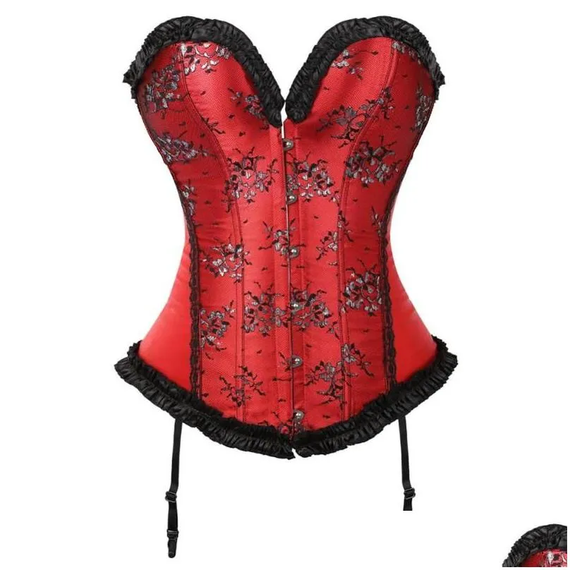 bustiers corsets corset for woman sexy waist trainer and lace up flower top wedding lingerie overbustbustiers