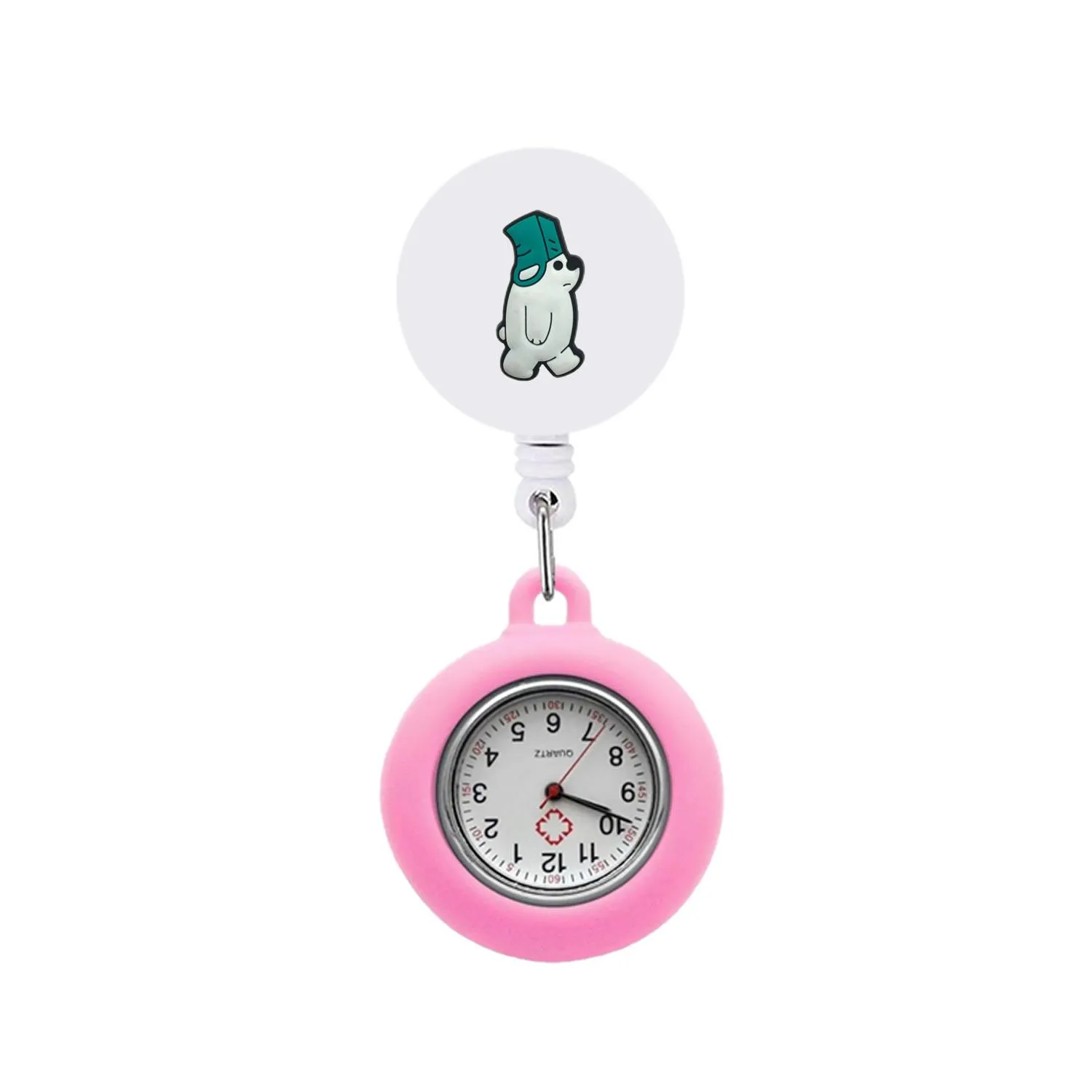 three naked bears clip pocket watches nurse for women retractable watch student gifts on nursing hospital medical fob clock