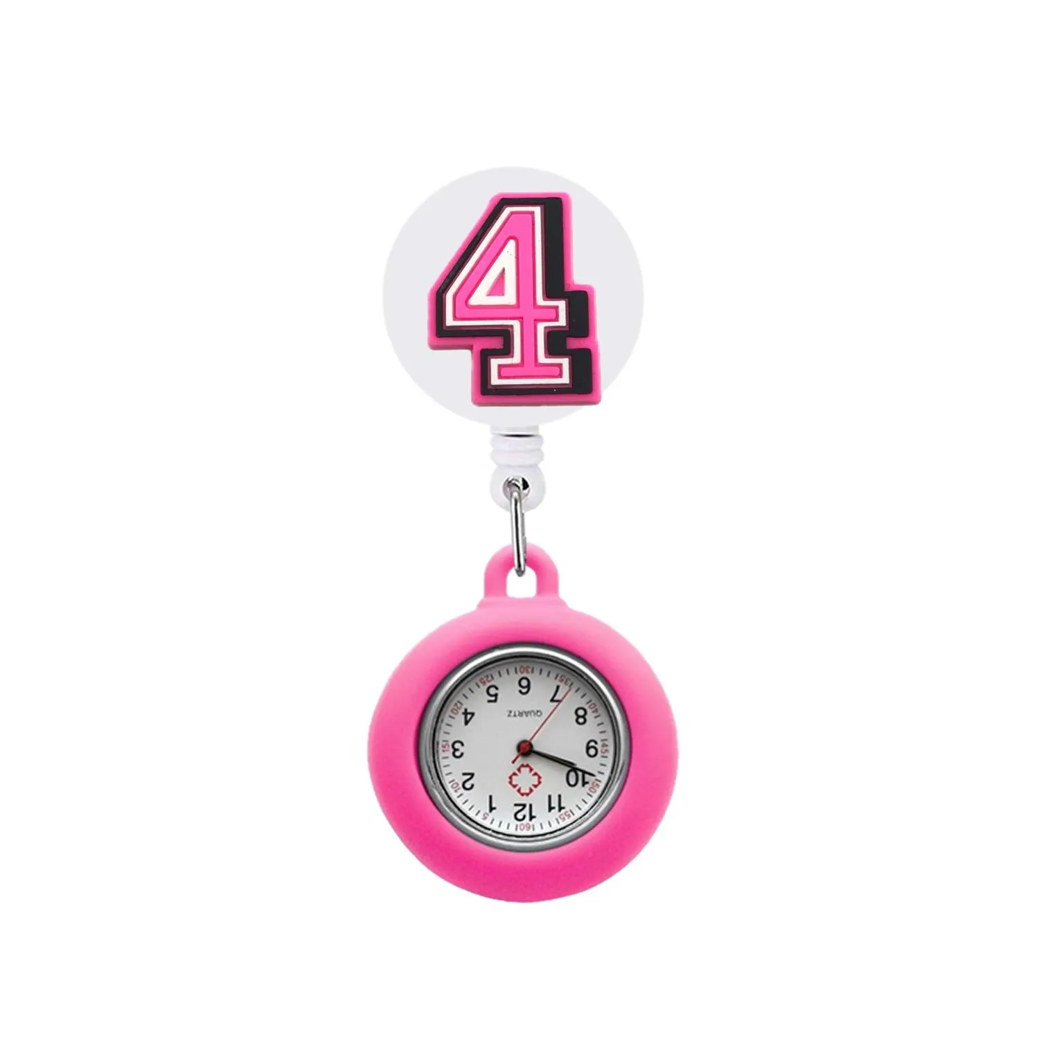 pink number clip pocket watches nurse for women watch brooch fob hospital medical clock gifts retractable student