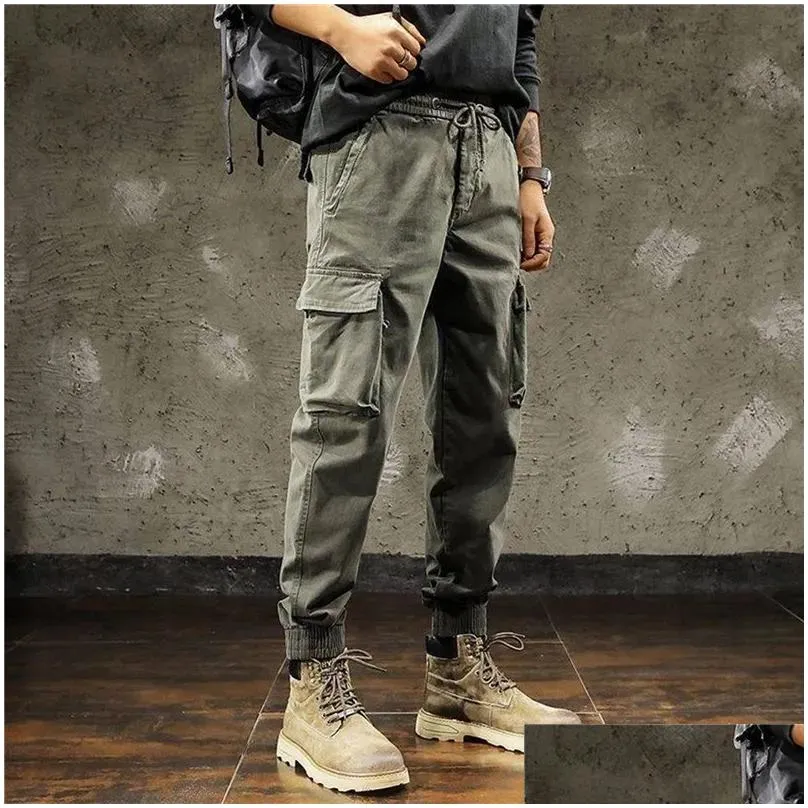 Men`s Pants Camo Navy Trousers Man Harem Y2K Tactical Military Cargo for Men Techwear High Quality Outdoor Hip Hop Work Stacked Slacks