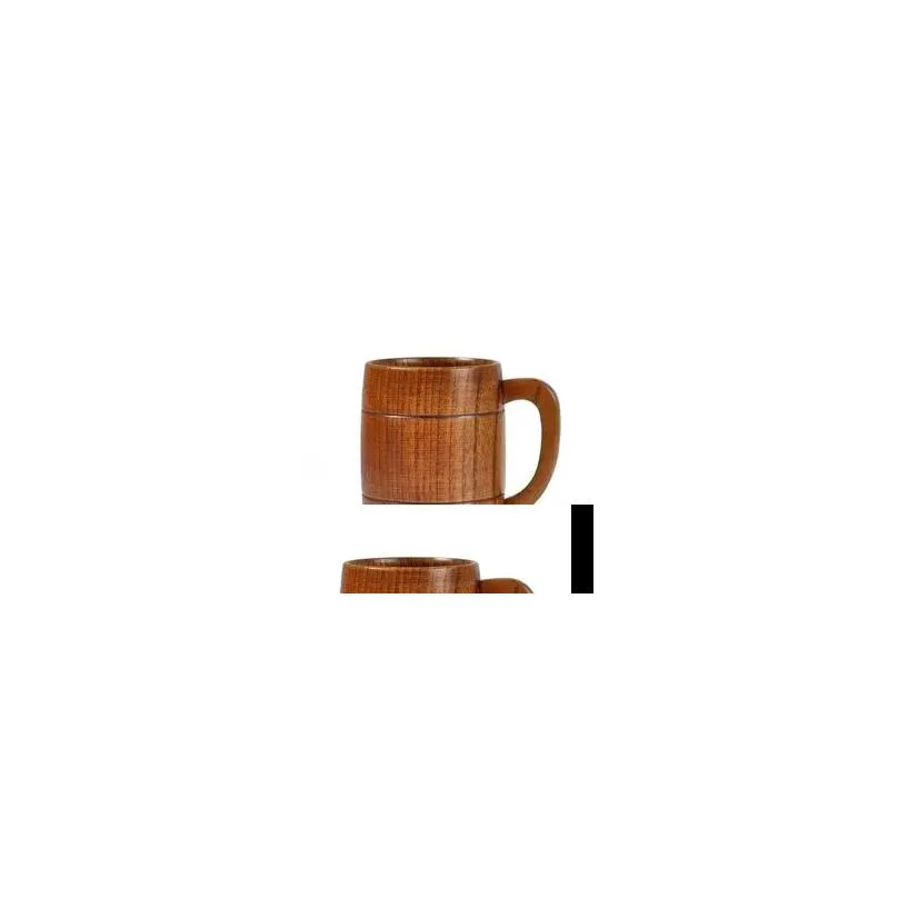 classical wooden beer cup tea coffee water mugs heatproof home office bar party drinkware cups 8x10.5cm