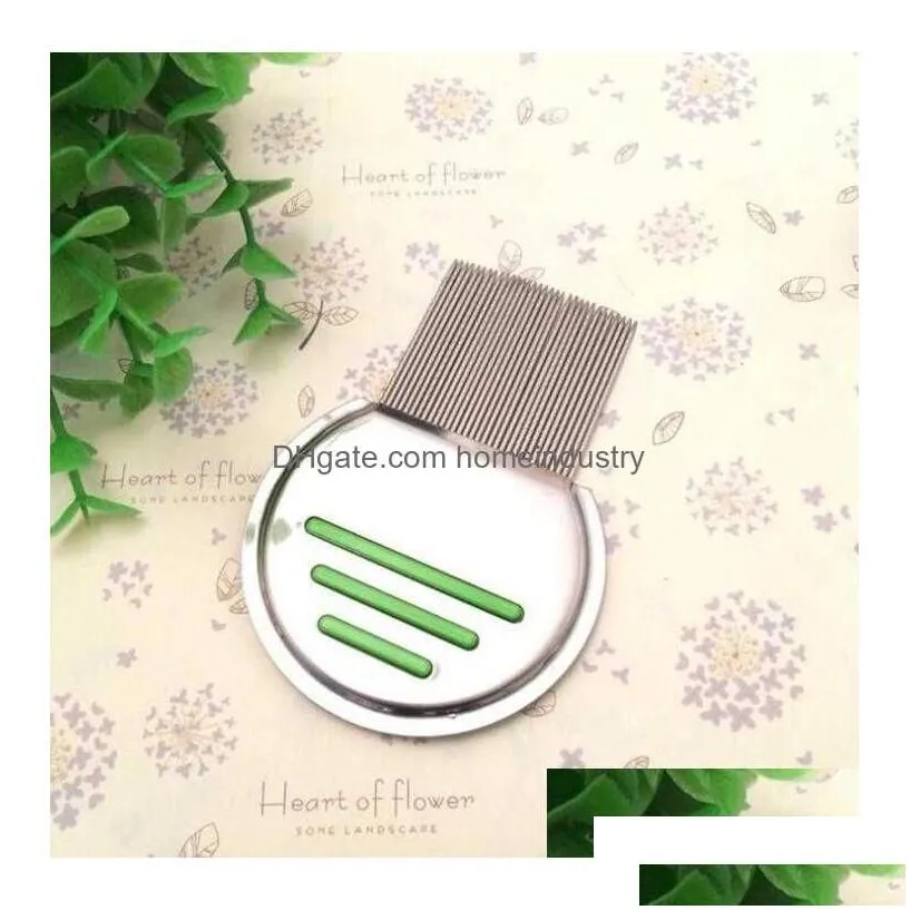 Hair Brushes Stainless Steel Terminator Lice Comb Nit Kids Rid Headlice Super Density Teeth Remove Nits Metal Drop Delivery Products