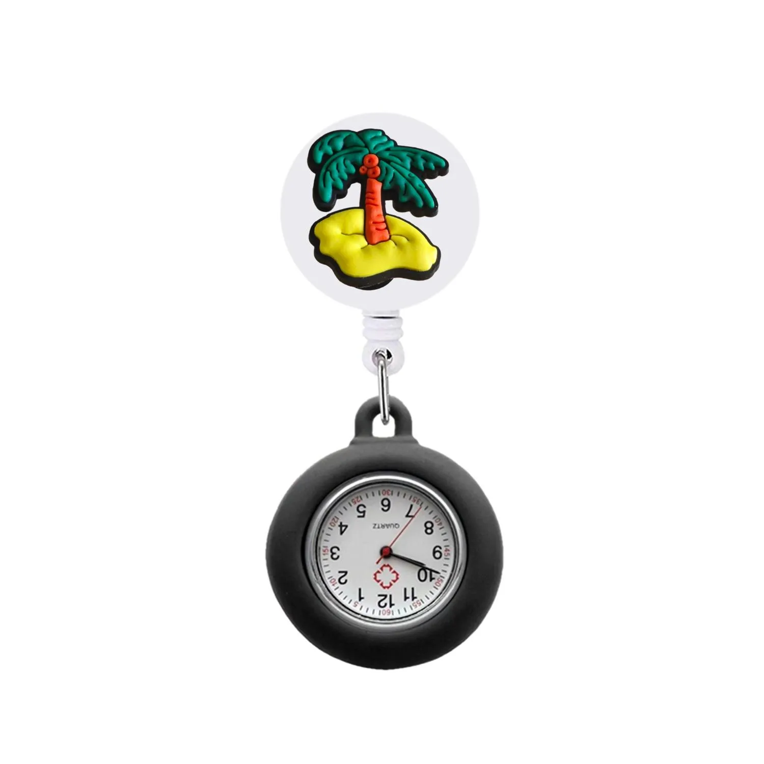 summer theme clip pocket watches alligator medical hang clock gift on nursing watch lapel fob