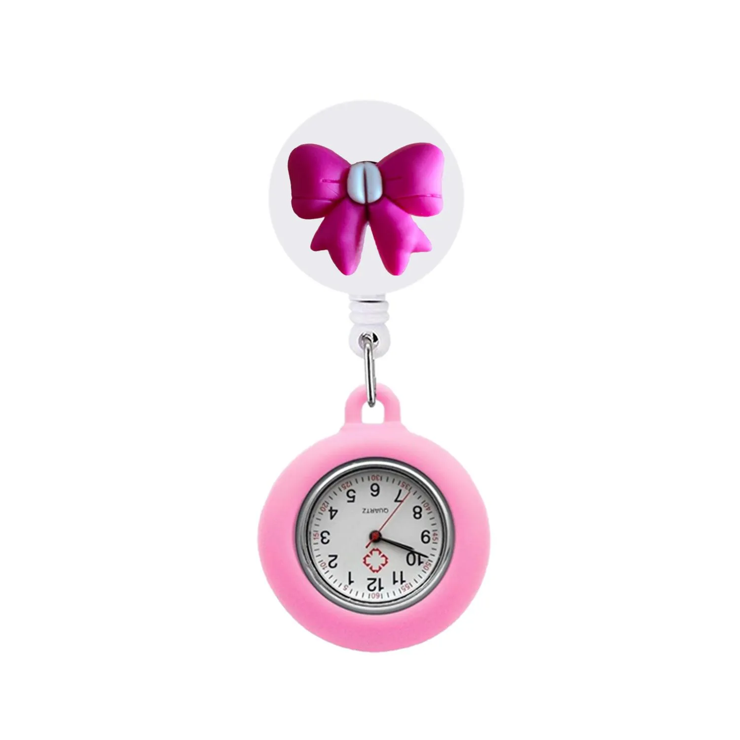 bow crown clip pocket watches retractable watch for student gifts clip-on hanging lapel nurse fob nurses